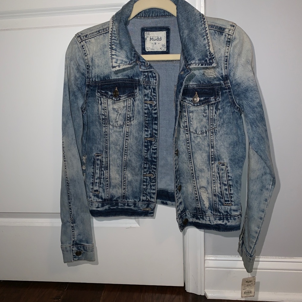 size medium acid wash jeans jacket